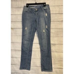 Y2K Mudd Low Rise Distressed Jeans Women's Size 7 Medium Wash